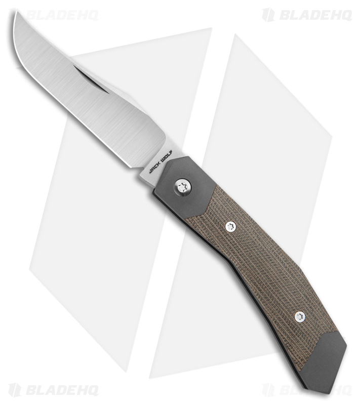 Jack Wolf Knives Cyborg Jack Green Canvas Micarta - Blade HQ