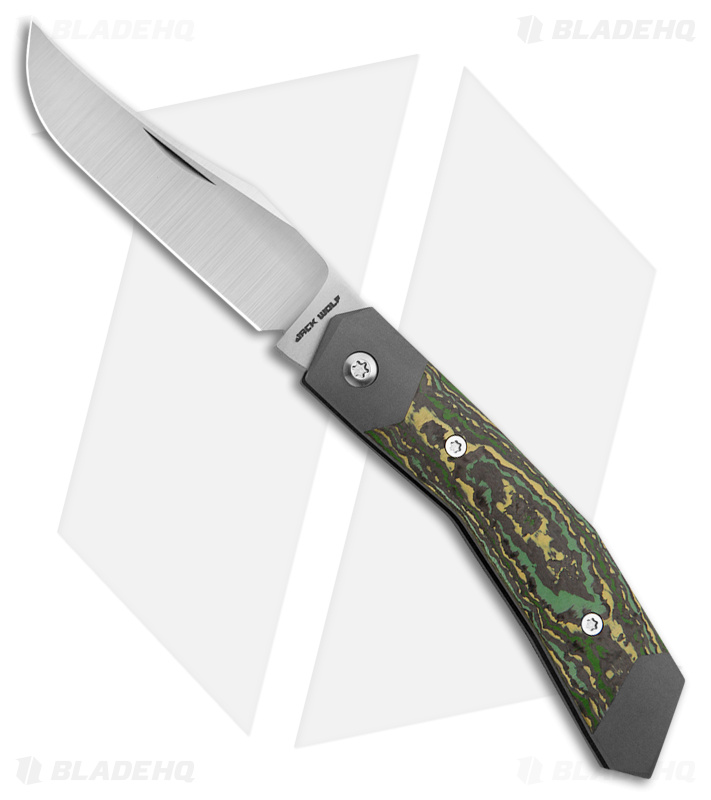 Jack Wolf Knives Cyborg Jack Slip Joint Knife Toxic Storm Fat Carbon (2.8" Sat)