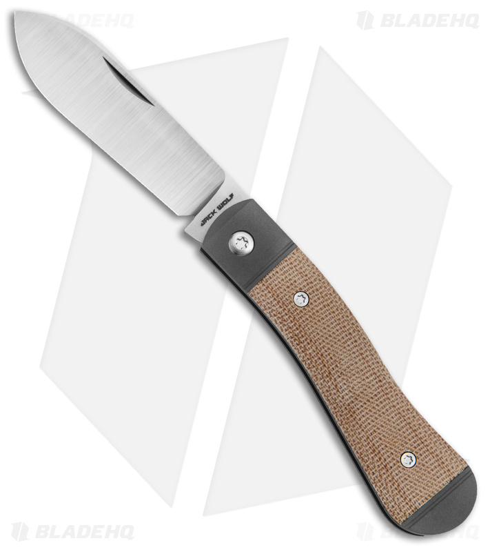 Jack Wolf Knives K9 Jack Slip Joint Pocket Knife Natural Micarta (2.9" Satin)