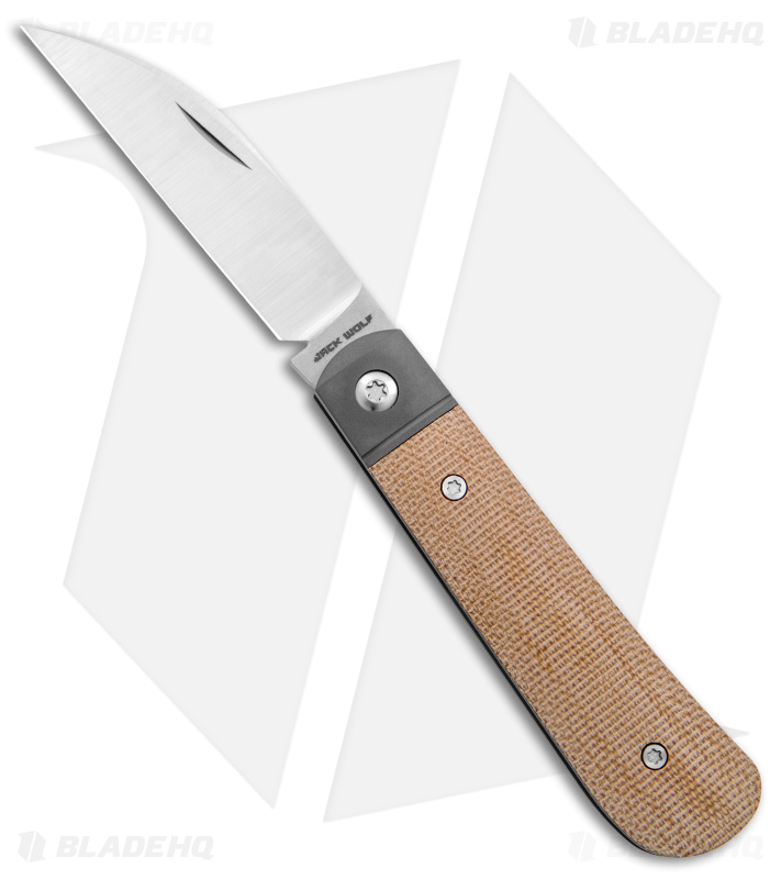 Jack Wolf Knives Laid Back Jack Slip Joint Knife Natural Micarta (2.8" Satin)