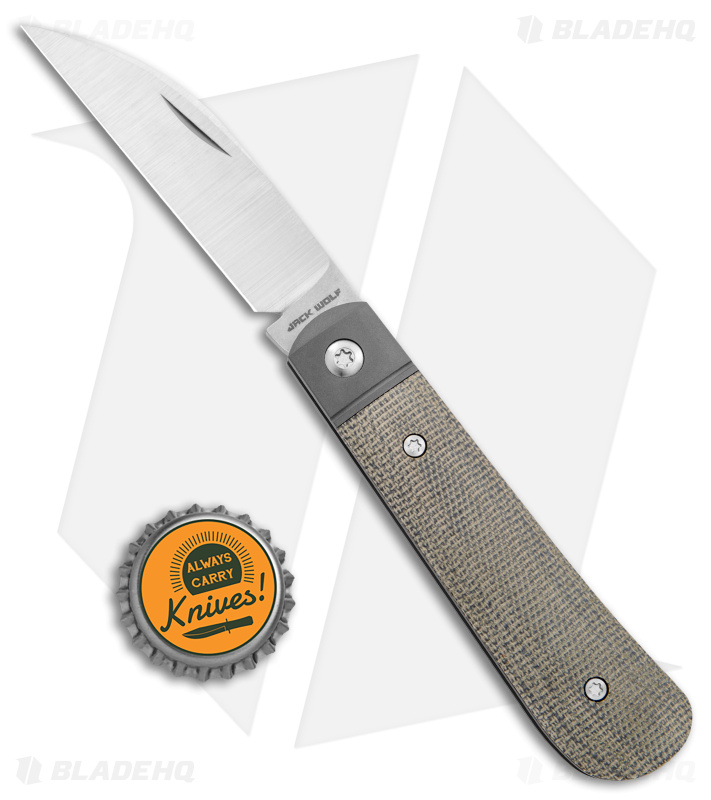 Jack Wolf Laid Back Jack Knife OD Green Micarta - Blade HQ