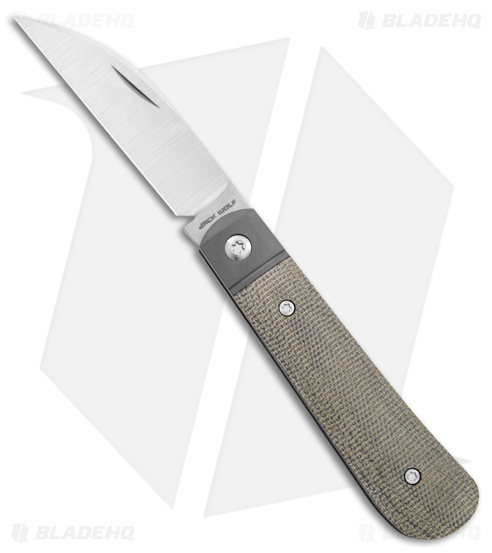 Jack Wolf Laid Back Jack Knife OD Green Micarta - Blade HQ