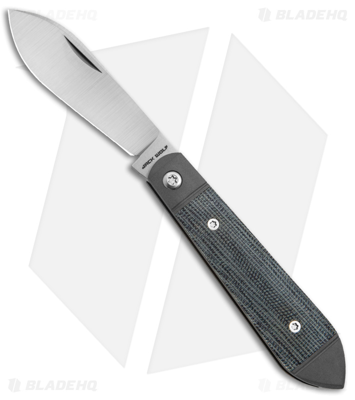 Jack Wolf Knives Low Drag Jack Slip Joint Knife Black Micarta (2.9" Satin)