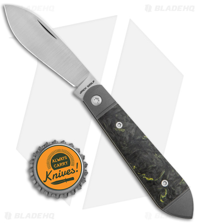 Jack Wolf Knives Low Drag Jack Slip Joint Knife Fat Carbon Yellow (2.9" Satin)