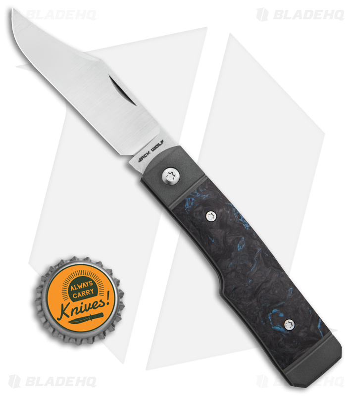 Jack Wolf Knives Sharpshooter Jack Knife | Blue Fat CF | Blade HQ