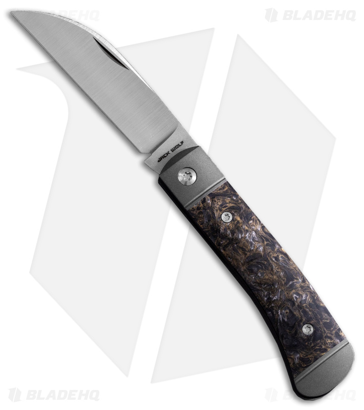 Jack Wolf Knives Venom Jack Slip Joint Knife Dark Matter Gold CF (3" Satin)