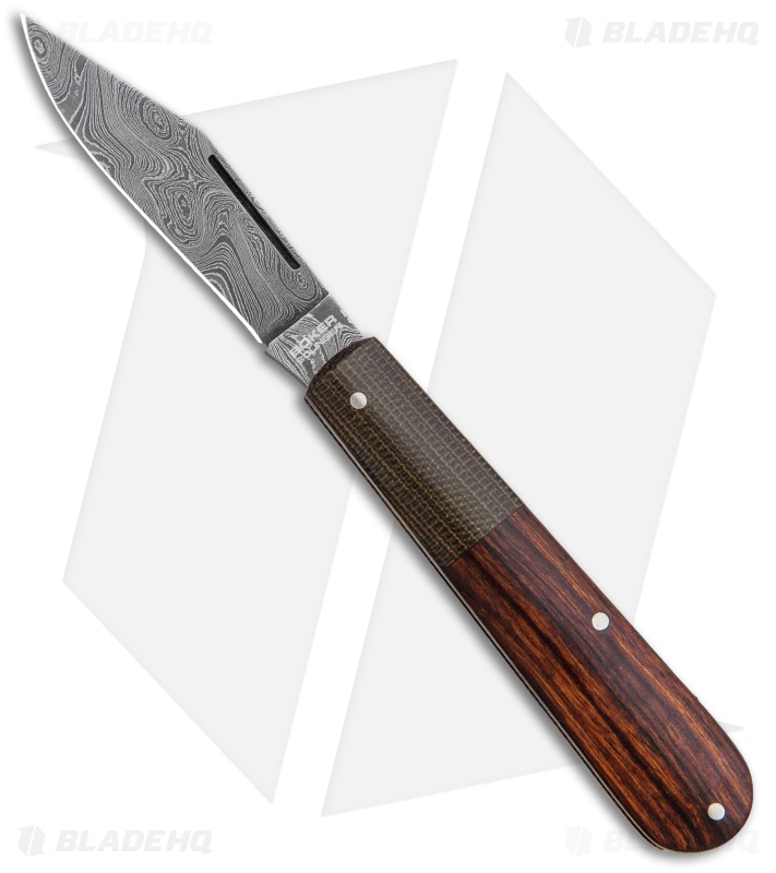 Boker Barlow Integral Slip Joint Leopard Damascus Knife Desert Ironwood (3.25")