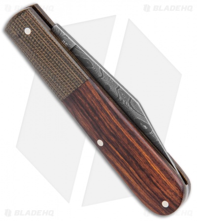 Boker Barlow Integral Slip Joint Leopard Damascus Knife Desert Ironwood (3.25")