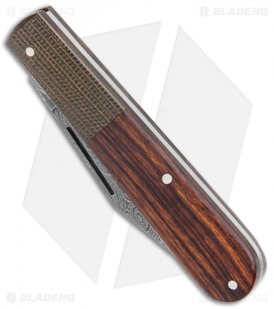 Boker Barlow Integral Slip Joint Leopard Damascus Knife Desert Ironwood (3.25")