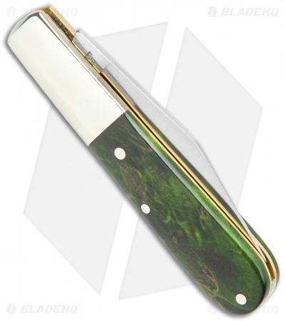 Boker Barlow Pocket Knife Green Curly Birch Wood (3.3" Satin) 118941