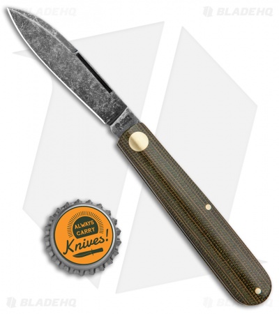Boker Barlow Prime EDC Slip Joint Knife Green Micarta (2.75" Acid Wash)