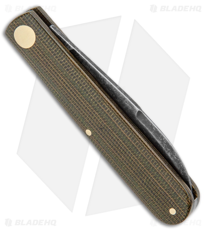 Boker Barlow Prime EDC Slip Joint Knife Green Micarta (2.75" Acid Wash)
