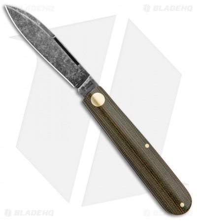 Boker Barlow Prime EDC Slip Joint Knife Green Micarta (2.75" Acid Wash)