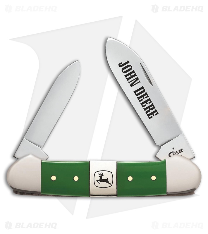 Case John Deere Canoe Traditional Knife 3.625" Green Polymer (42131 SS) 15762 
