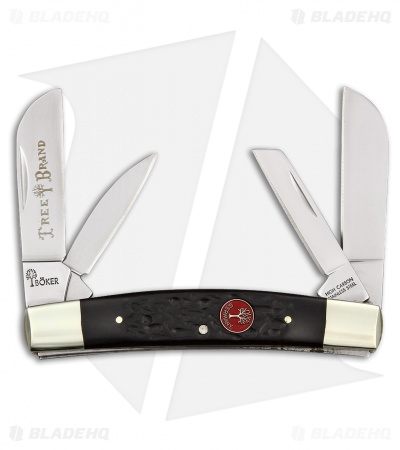 Boker Red Shield Congress  Pocket Knife 3.625" Jigged Black Bone (110738)