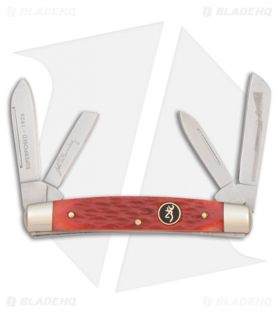 Browning Congress Traditional Pockt Knife 1.5" Red Pick Bone 