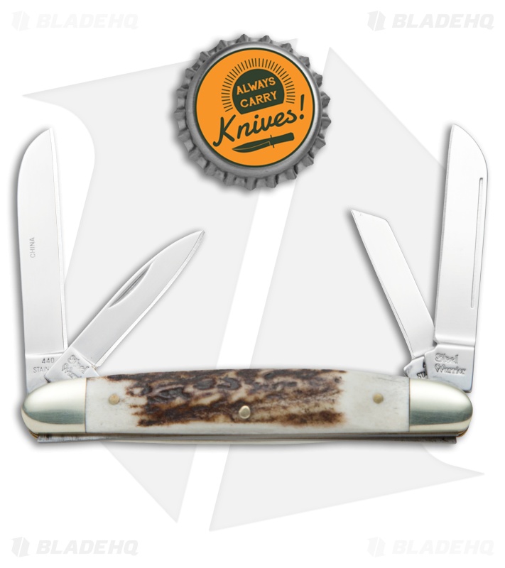Frost Cutlery Bent Creek Congress Pocket Knife 3.5" Deer Stag