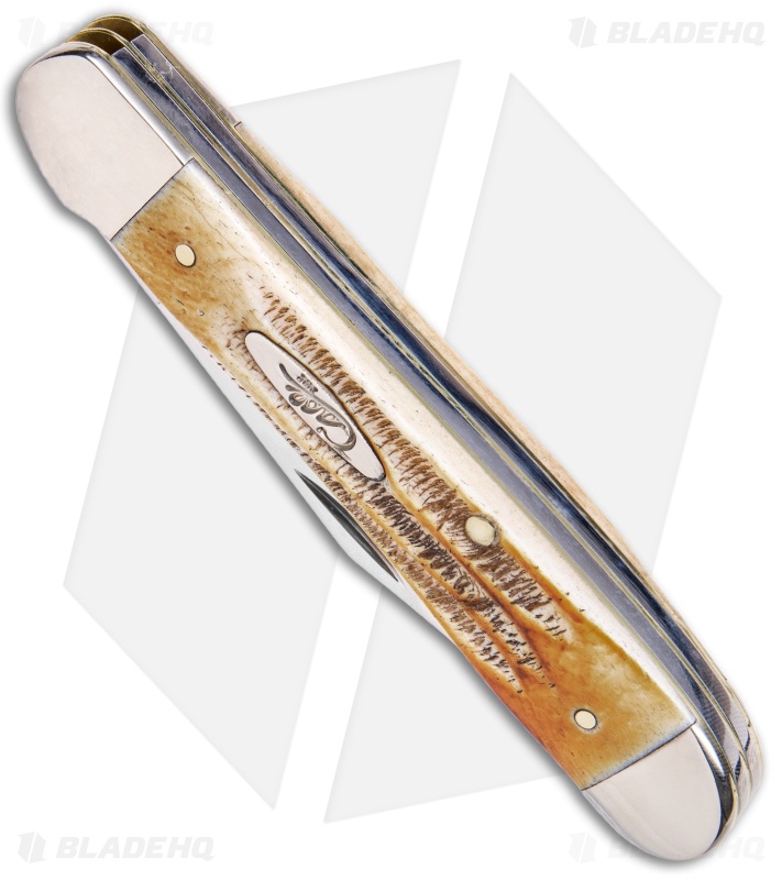 Case Copperhead Pocket Knife 3.875" Bone Stag 65323