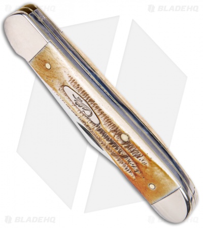 Case Copperhead Pocket Knife 3.875" Bone Stag 65323
