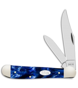 Case Copperhead Pocket Knife 3.875" Blue Pearl Kirinite 23441