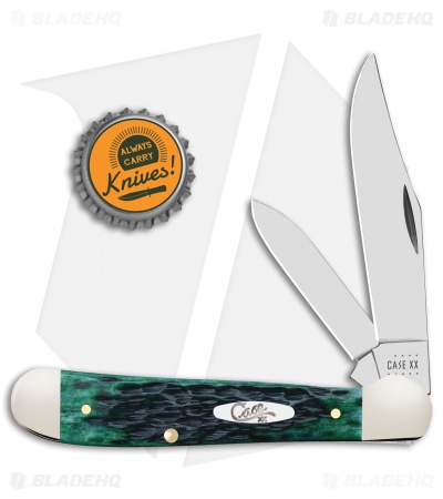 Case Copperhead Pocket Knife 3.875" Pocket Worn Bermuda Green Bone 09788