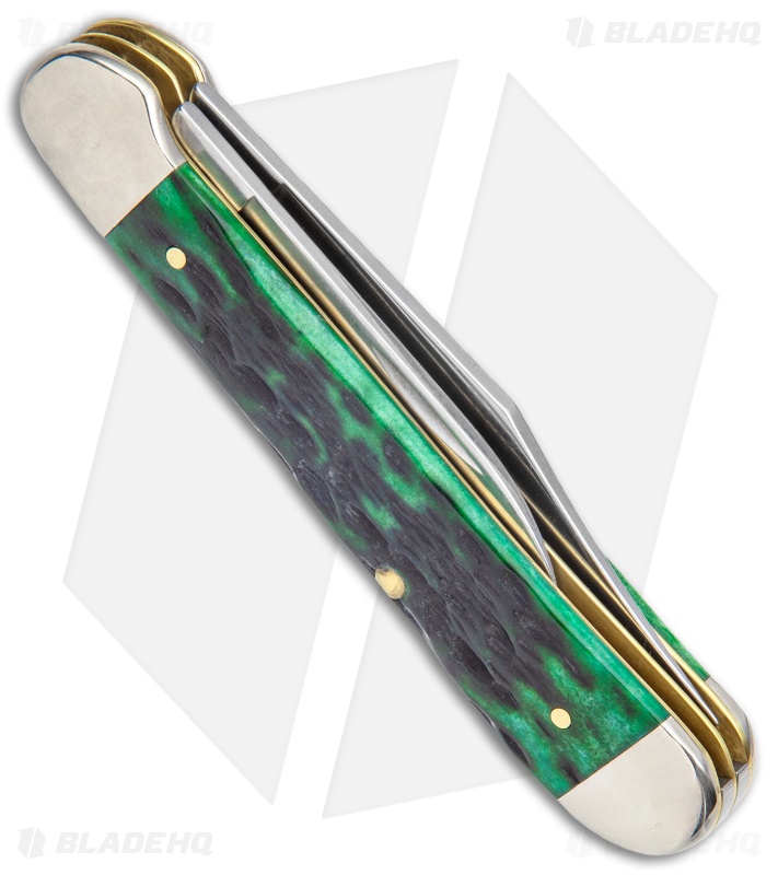 Case Copperhead Pocket Knife 3.875" Pocket Worn Bermuda Green Bone 09788