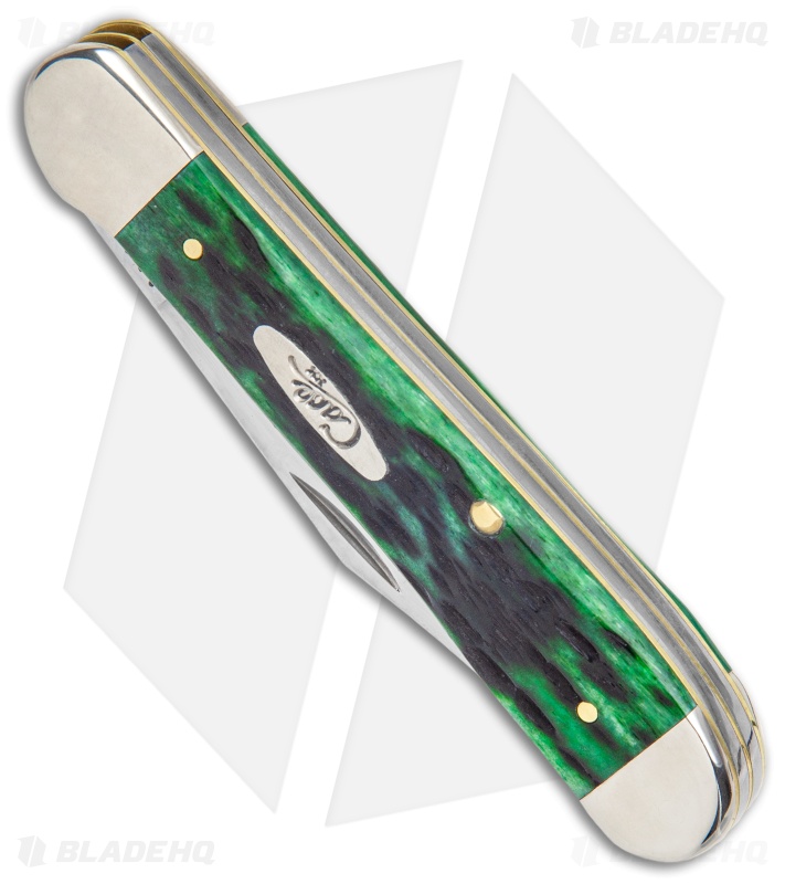 Case Copperhead Pocket Knife 3.875" Pocket Worn Bermuda Green Bone 09788