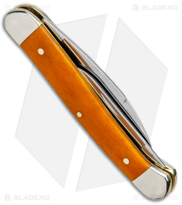 Case Mini Copperhead Knife 3.125" Persimmon Orange Smooth Bone