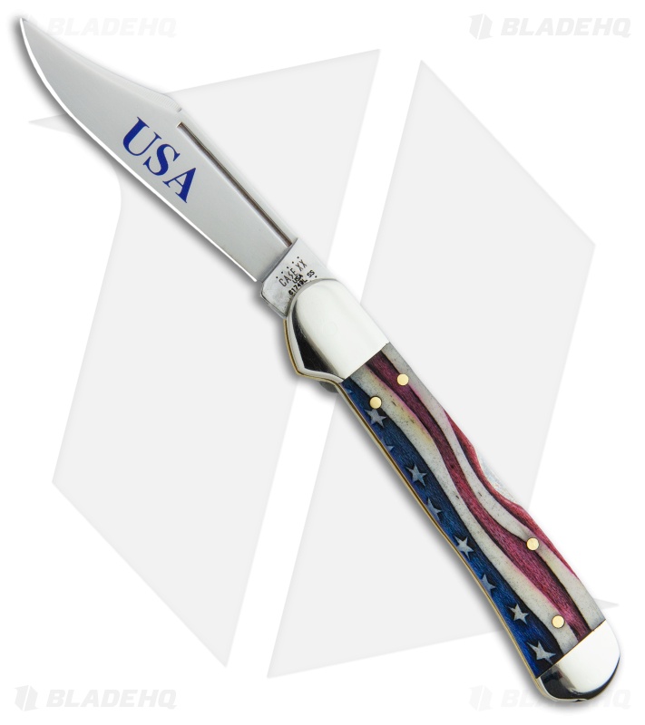 Case Knives Mini CopperLock Knife 3.6" Star Spangled Bone (61749L SS) 64141