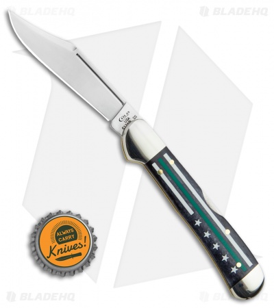 Case Mini Copperlock Knife 3.625" Stripes of Service Green (61749L SS)