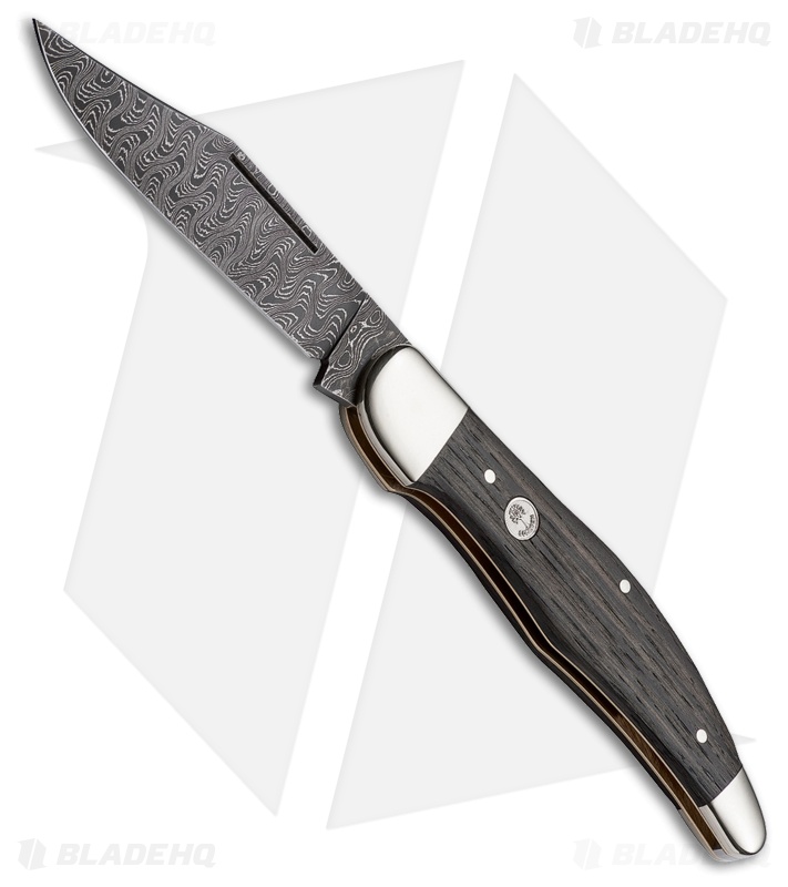 Boker 20-20 Classic Damascus Pocket Knife 5.25" Bog Oak Wood (112021DAM)