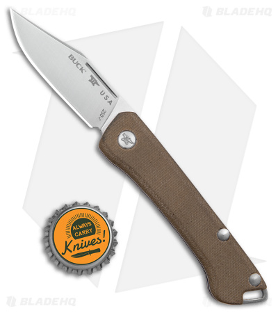 Buck 250 Saunter Clip Point Green Micarta (Satin) - Blade HQ