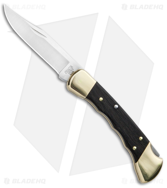 Buck 110 Folding Hunter Finger Grooved Knife Ebony (3.75" Satin) 0110BRSFG