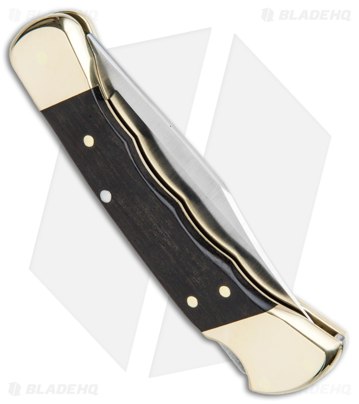 Buck 110 Folding Hunter Finger Grooved Knife Ebony (3.75" Satin) 0110BRSFG