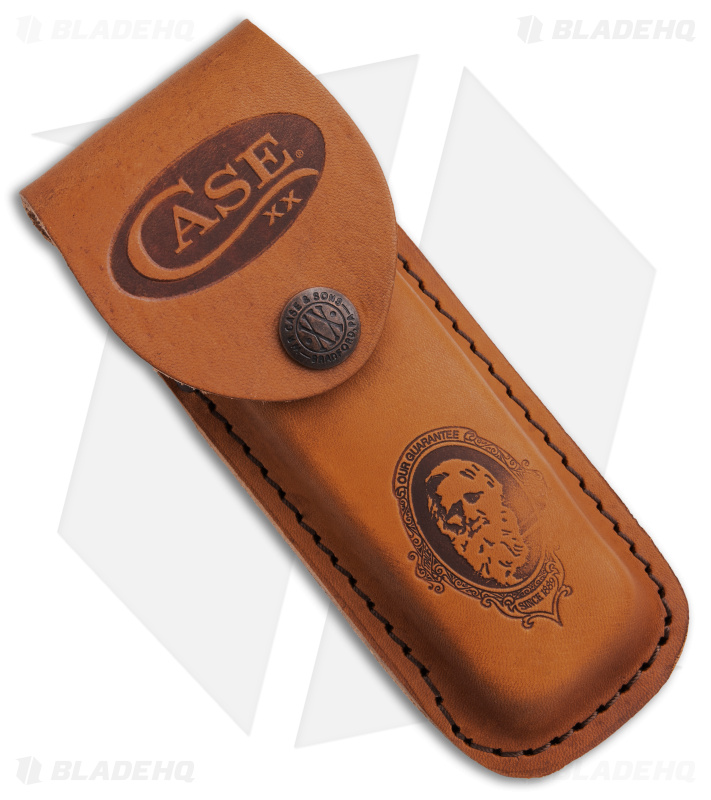 Case Large Folding Hunter Knife Dark Red Bone-Peach Seed Jig