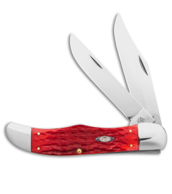 Case Folding Hunter Knife 5.25" Dark Red Bone/Peach Seed Jig (6265 CS) 31960