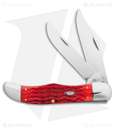 Case Folding Hunter Knife 5.25" Dark Red Bone/Peach Seed Jig (6265 CS) 31960