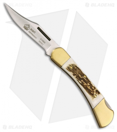 Puma Earl Folding Hunter Lockback Knife 3.875" Genuine Stag (210900)