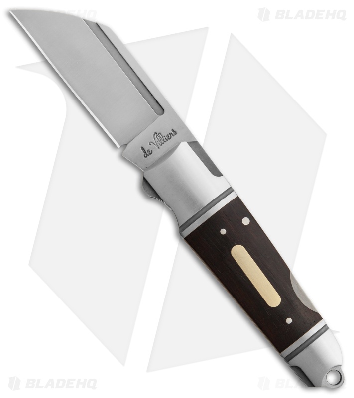 Andre de Villiers Pocket Butcher Lockback Knife Ebony w/Clip (2.9" Satin) AdV
