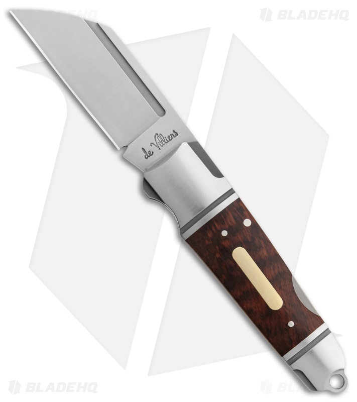 Andre de Villiers Pocket Butcher Lockback Knife Rosewood w/Clip (2.9" Satin) AdV