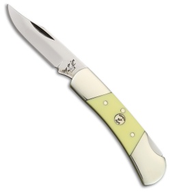 Bear & Son Med Lockback Knife Yellow Delrin (2.75" Satin) 305