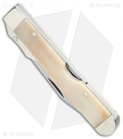 Bear & Son Swing Guard 4.375" Lockback Knife White Smooth Bone WSB11