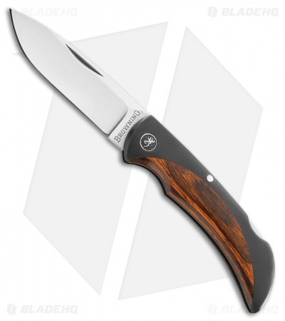 Browning Featherweight Lockback Knife Wood (3.375" Satin) 322908