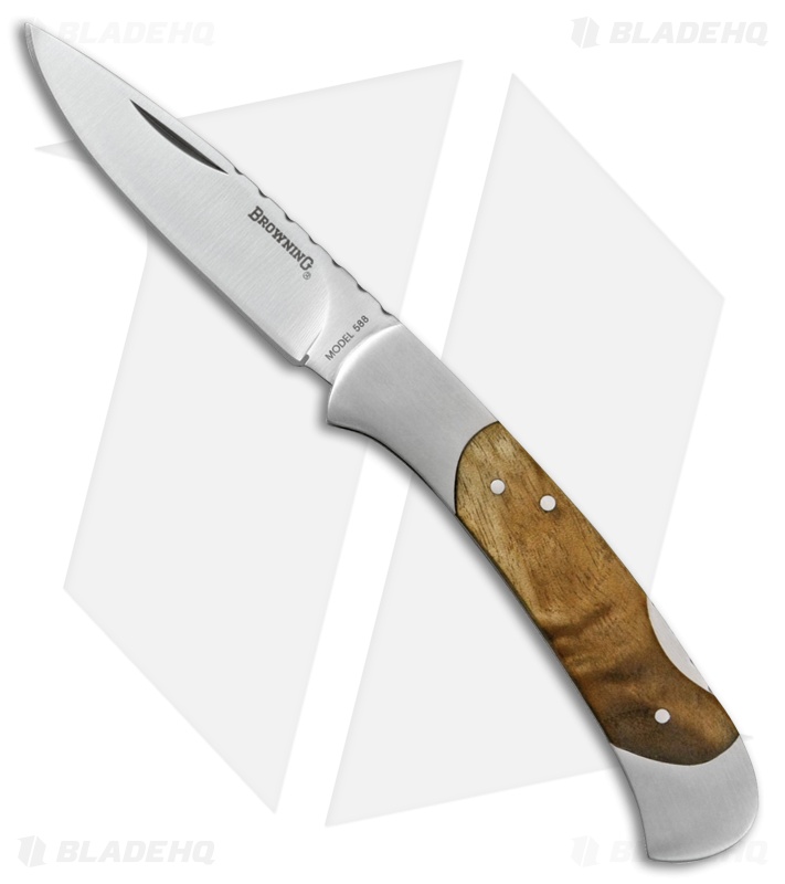 Browning Sleek Lockback Knife 2.5" Burl Wood