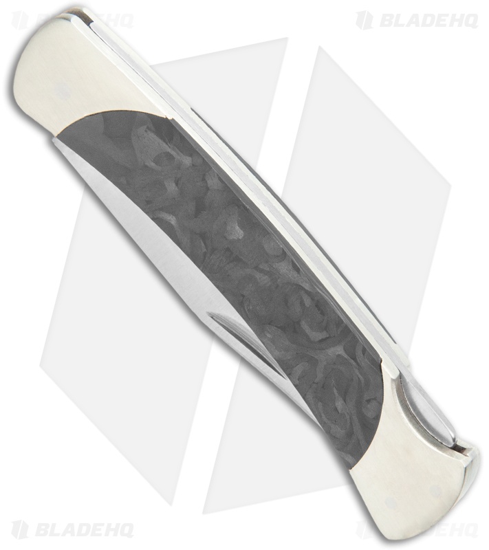 Buck The 55 Lockback Knife Marble CF/Nickel Silver (2.375" Satin S30V)