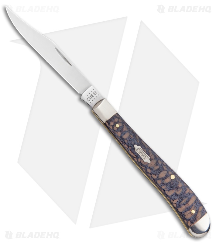 Case Slimline Trapper Knife 4.125" Black Sycamore Wood (71048 SS)