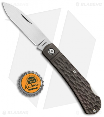 Pena Knives Custom Lockback Traditional Knife Sculpted Ti (2.88" Satin)