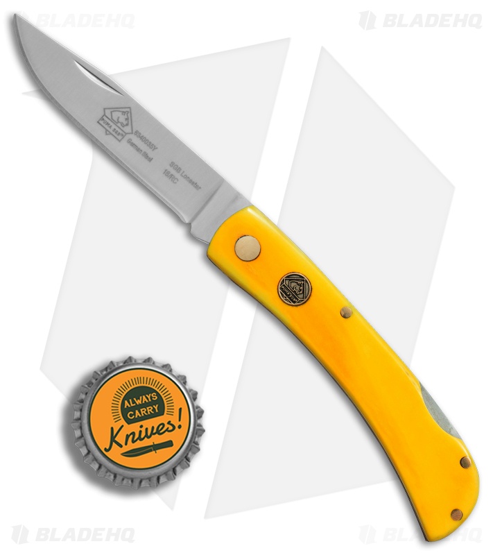 Puma SGB Lonestar Lockback Pocket Knife 3.625" Smooth Yellow Bone (6340035Y)
