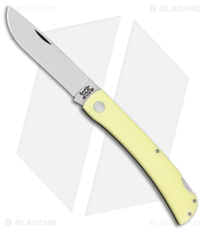 Bear & Son Locking Farmhand Lockback Knife Yellow G-10 (3.625" Satin) C338L