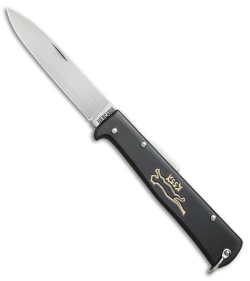 Otter Mercator Cat Lockback Folding Knife Black Stainless Steel (3.5" Satin) CS